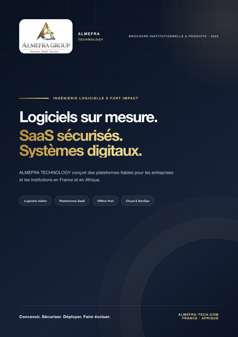 Couverture de la brochure 2026 d’ALMEFRA TECHNOLOGY